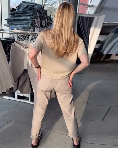 Andrea's™ | Hose einfarbig lässig gerade