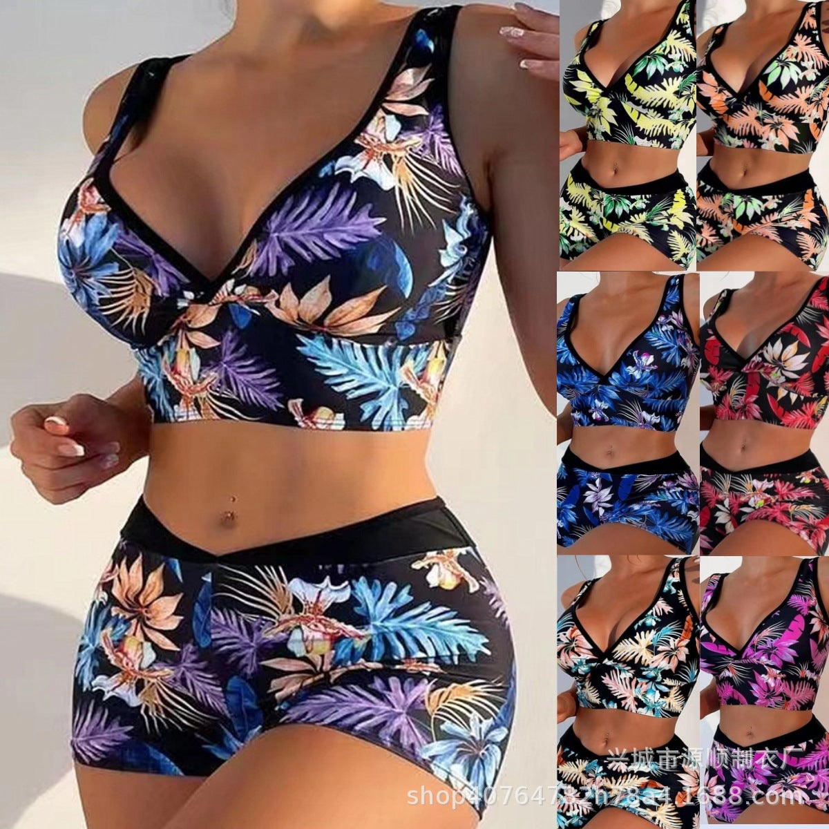 Vibrant Printed Boxer Bikini by Andrea Serena