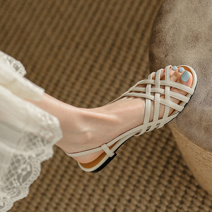 Andrea's™ | Modische Französische Sandalen mit niedrigem Absatz