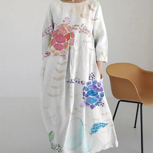 Andrea's™ | Fließendes Kleid mit halblangen Ärmeln