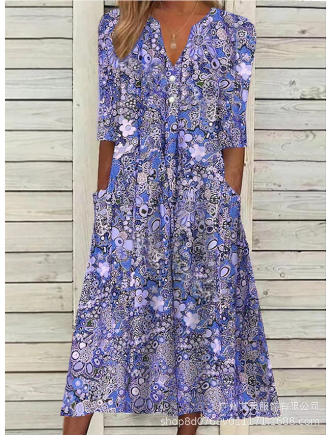 Andrea's™ | Lebhaftes Sommer-Midikleid mit Seitentaschen