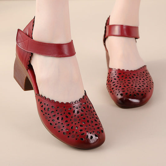 Andrea's™ | Vintage-Lederschuhe mit Lochmuster