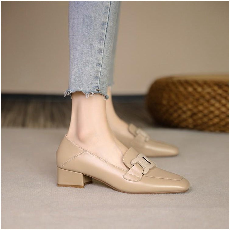 Elegante Andrea Serena Loafer-Pumps mit klobigem Absatz
