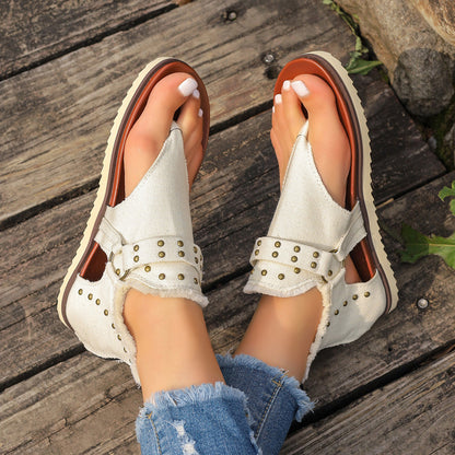 Andrea's™ | Zehenstegsandalen mit Reißverschluss hinten