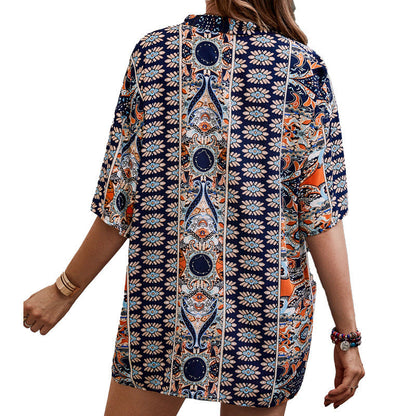 Boho-Blumenmuster Andrea Serena Freizeit-Shorts-Set