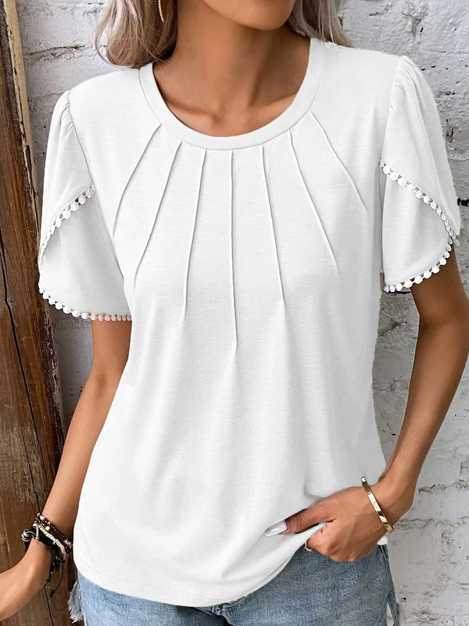 Schickes Andrea Serena Sommer-T-Shirt mit Tulpenärmeln