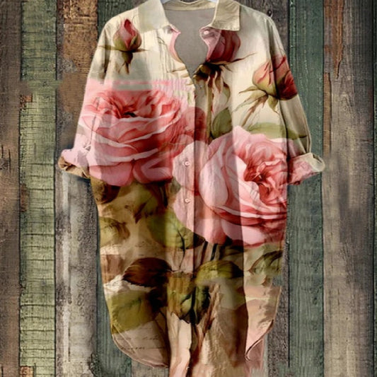 Andrea's™ | Geblümtes Kleid mit langen Ärmeln und Cardigan-Stil