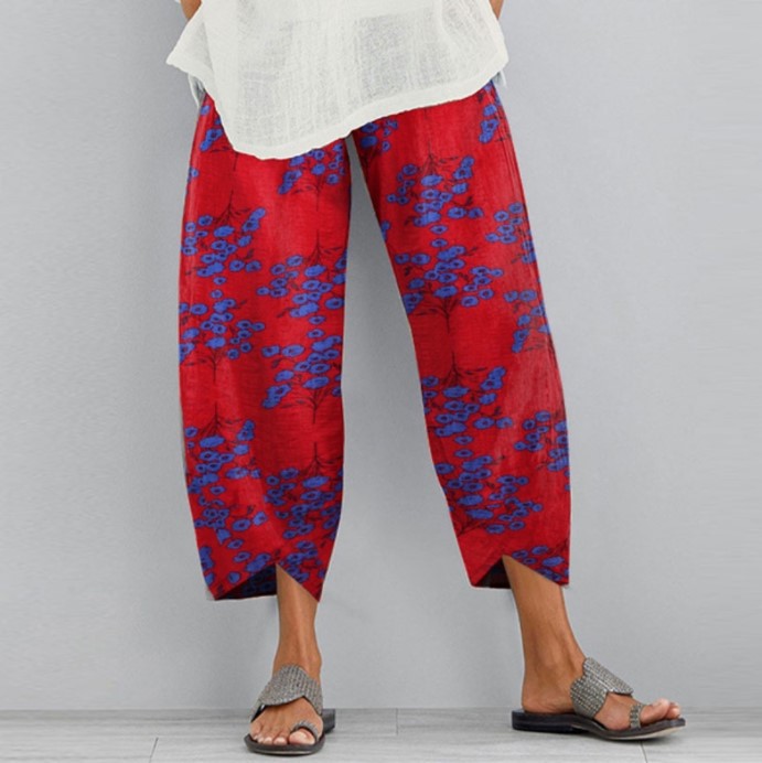 Retro Floral Wide Leg Pants Andrea Serena