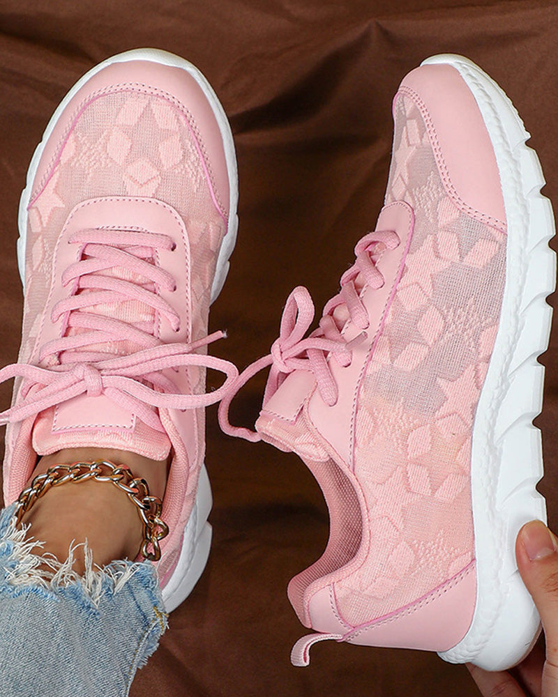 Andrea's™ | Einfache, einfarbige, atmungsaktive Schnürsneaker