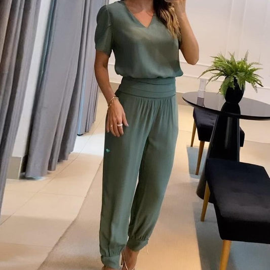 Andrea's™ | Lässiges Set aus Kurzarm-Top und Hose