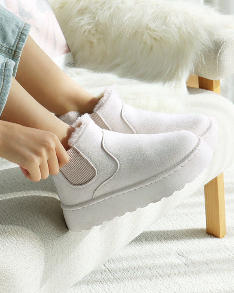 Andrea's™ | Schneestiefel in Unifarbe mit dicker Sohle