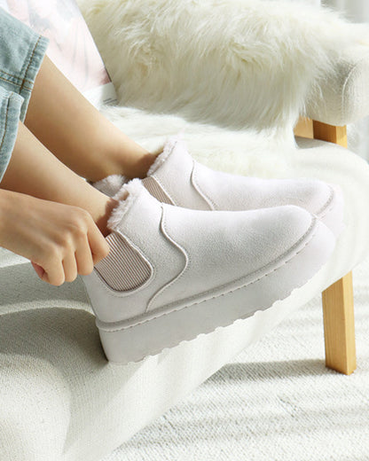 Andrea's™ | Schneestiefel in Unifarbe mit dicker Sohle