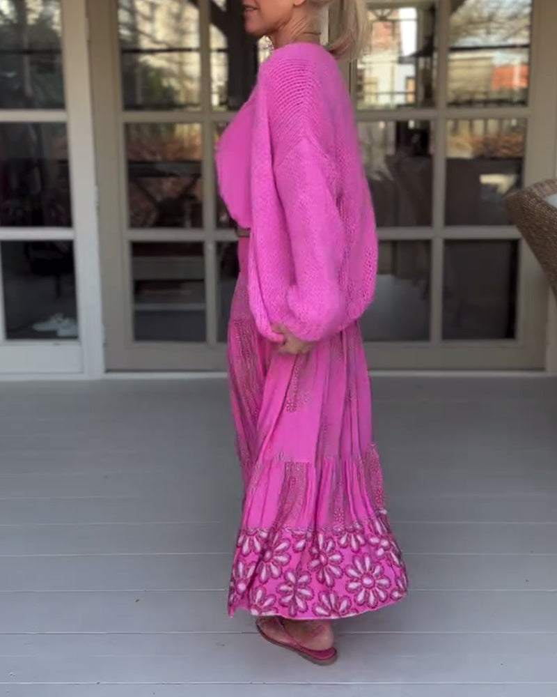 Andrea's™ | Lässiger, einfarbiger cardigan mit langen ärmeln