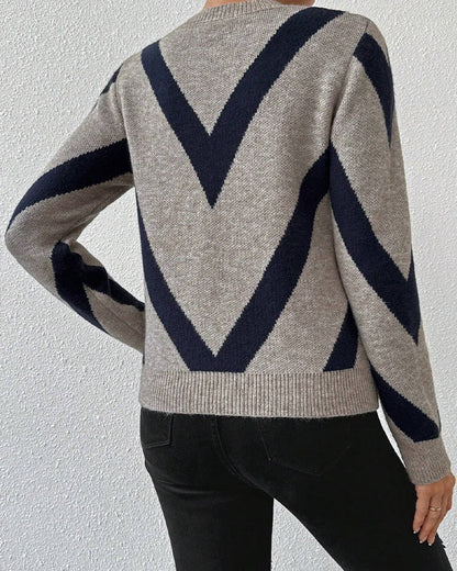 Andrea's™ | Pullover Mit Geometrischem Muster Und Rundhalsausschnitt Merkmalen