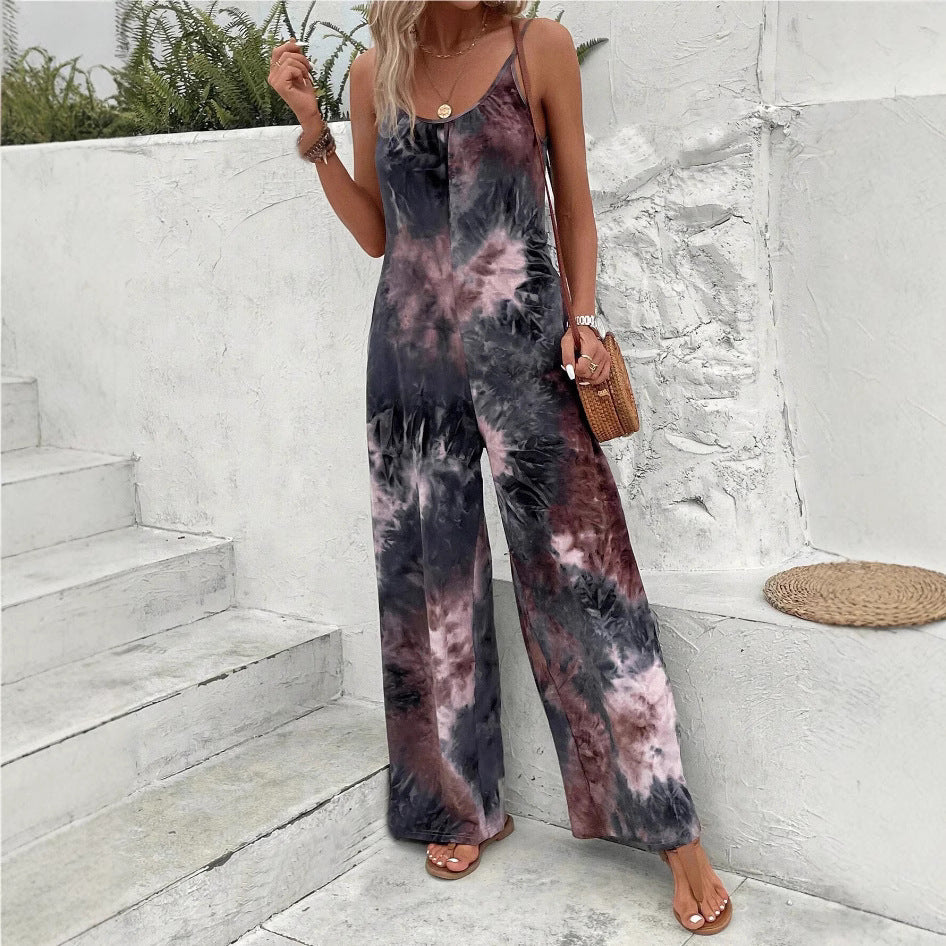 Schicker bedruckter ärmelloser Jumpsuit von Andrea Serena