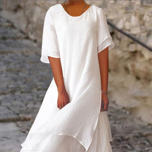 Andrea's™ | Midikleid mit Lagen und kurzen Ärmeln