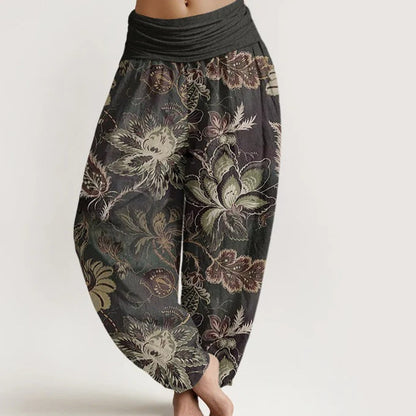 Retro Floral Wide-Leg Pants by Andrea Serena