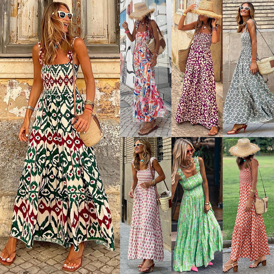 Elegant Floral Strap Dress by Andrea Serena