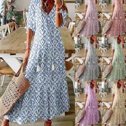 Andrea's™ | Boho-Kleid mit V-Ausschnitt