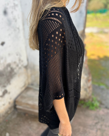 Andrea's™ | Elegantes Mantel mit Lochstrickdesign