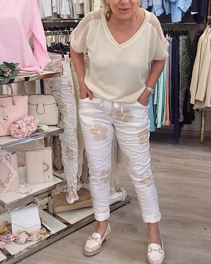 Andrea's™ | Hose lässig Print Kordelzug