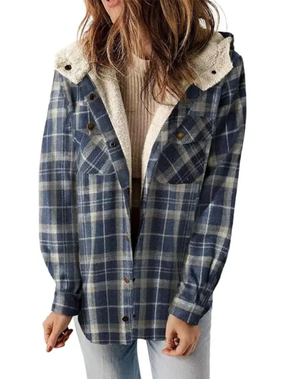 Andrea's™ | Karierte Kapuzen-Wollmantel