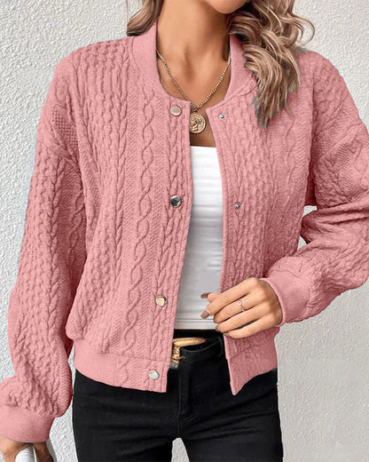 Andrea's™ | Einfarbiger Cardigan mit Knöpfen