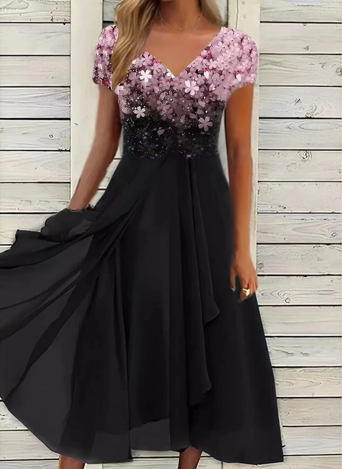 Andrea's™ | Geblümtes Chiffonkleid