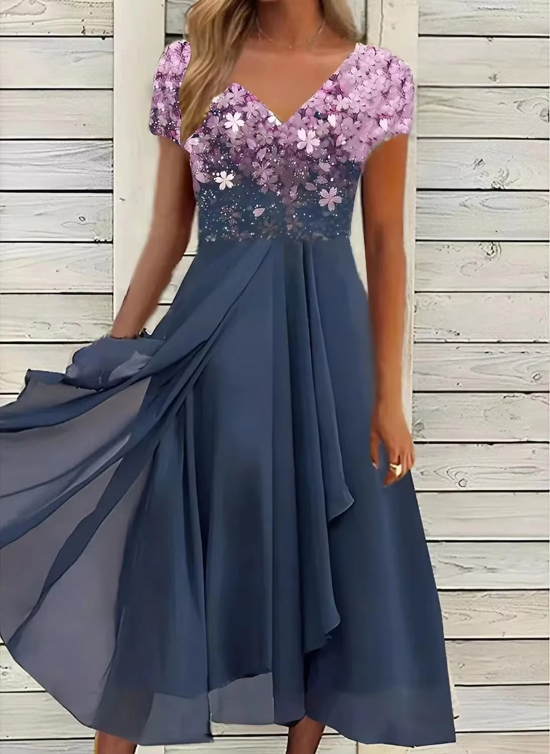 Andrea's™ | Geblümtes Chiffonkleid